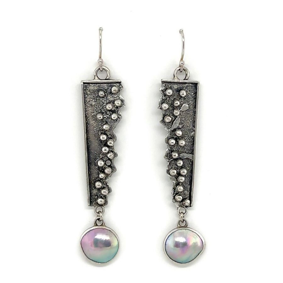 Earrings - Mabe Pearl with Fused Balls