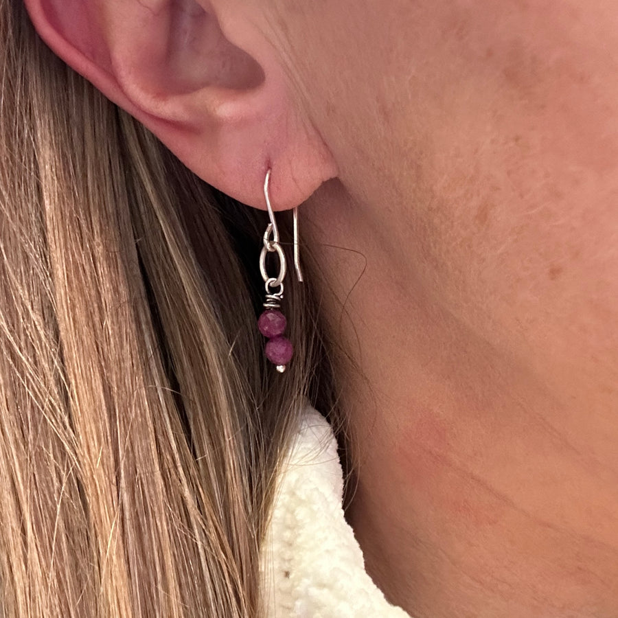 Earrings - Ruby - Tiny