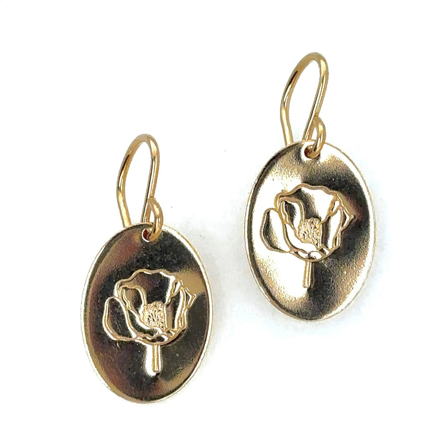 Earrings - Oval with Poppy