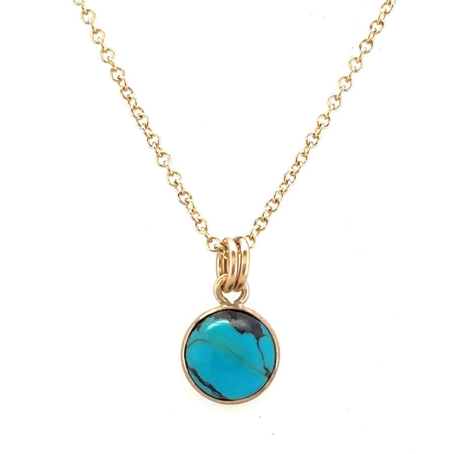 Chinese Turquoise 8mm 14k Gold Fill Necklace