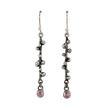 Earrings - Pink Sapphire with Stick