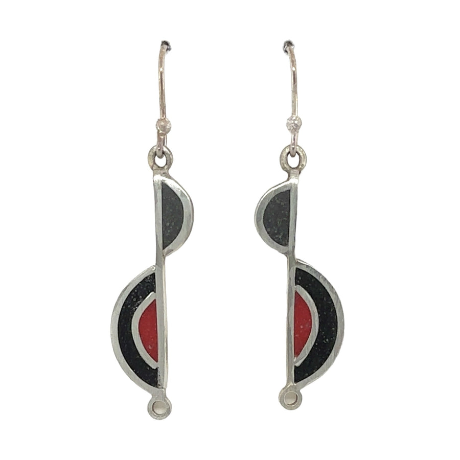 Earrings - Resin - Black and Red