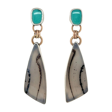 Montana Agate with Turquoise Earrings