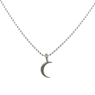 Necklace - Crescent Moon with Diamond