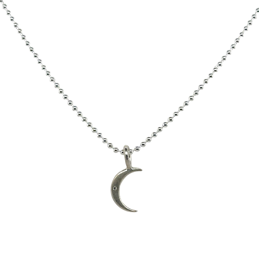 Necklace - Crescent Moon with Diamond