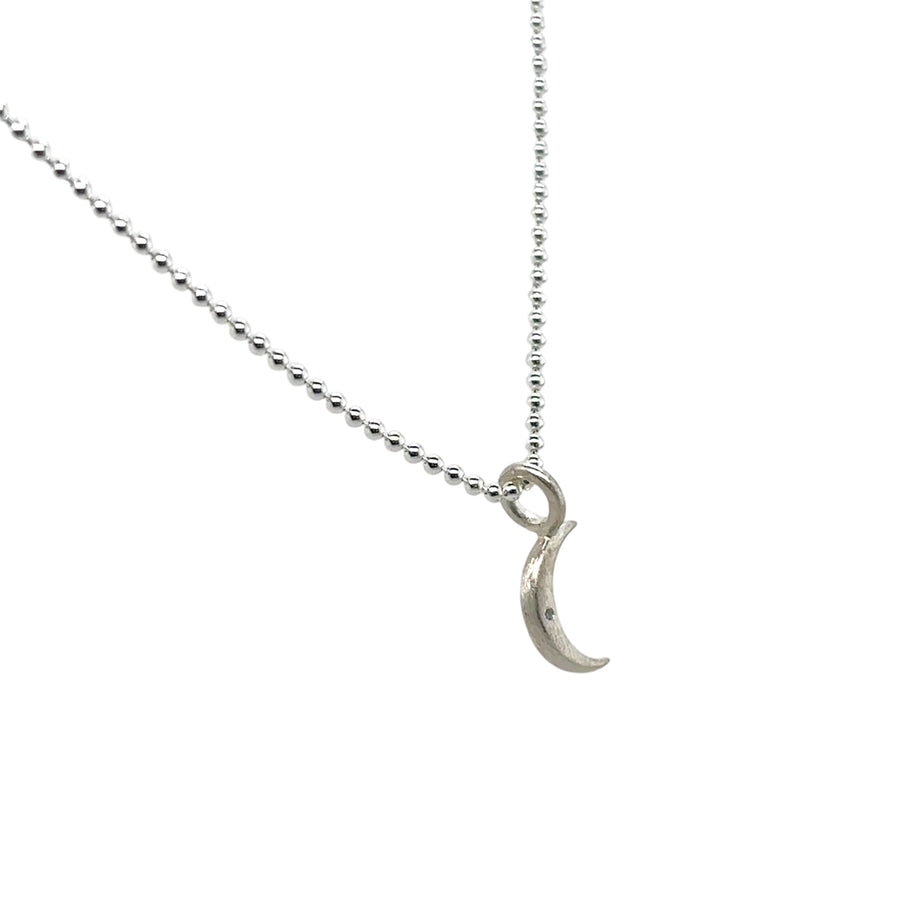 Necklace - Crescent Moon with Diamond