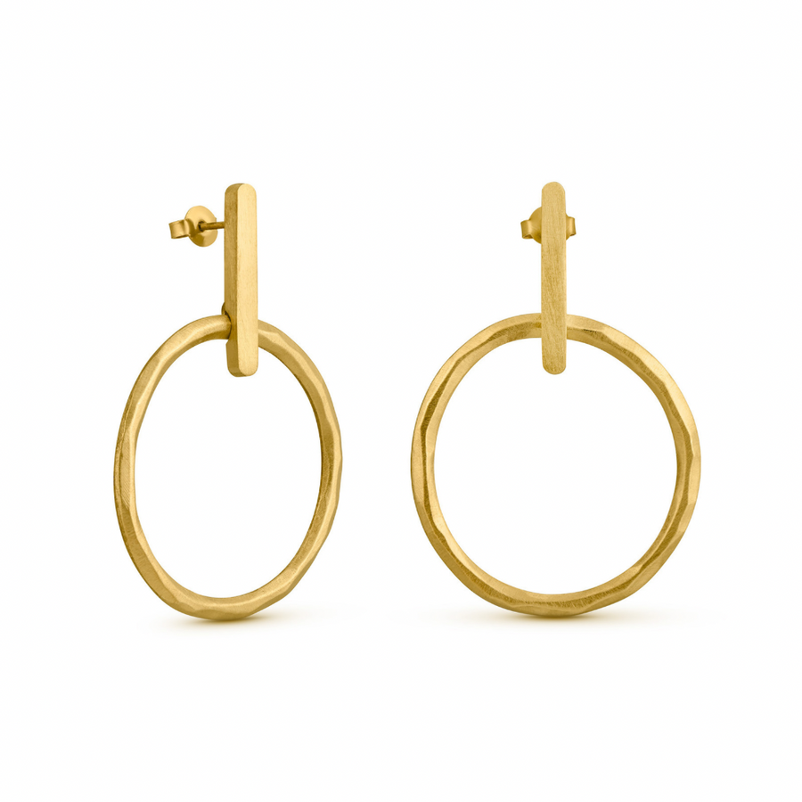 Alena in Gold - Earrings - Single Hoop - Large