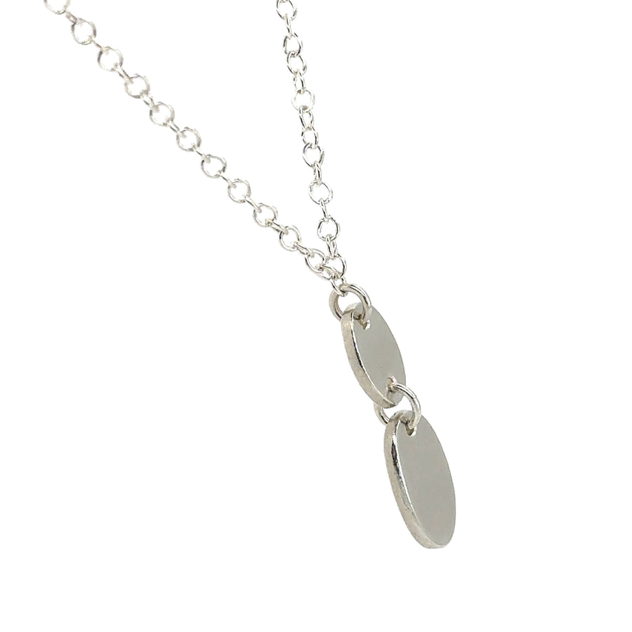 Necklace - Recycled Sterling Double Bean Drop