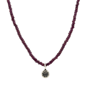 Necklace - Deep Purple Charolette Seed Beads with Starburst