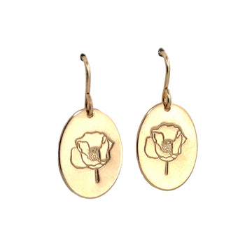 Earrings - Ovals with Poppy