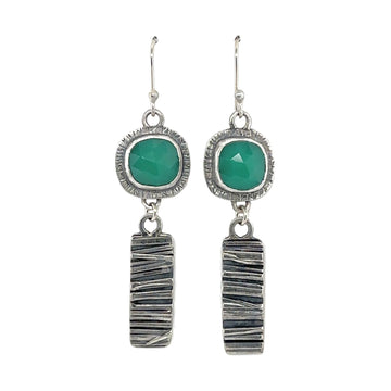 Earrings - Green Chalcedony