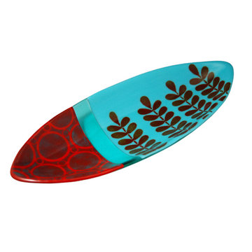 4 Stem Oval Dish - Red and Blue