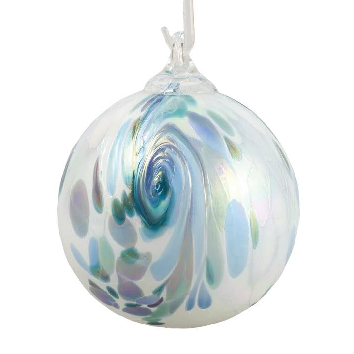 Blue Hydrangea Feather Ornament