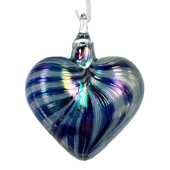 Blue Ribbon Heart Ornament