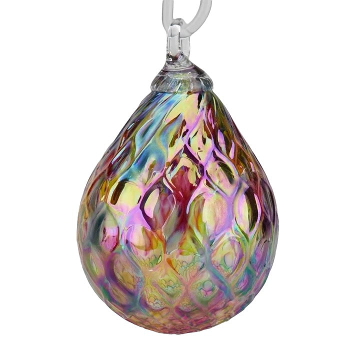 Rainbow Diamond Facet Raindrop Ornament