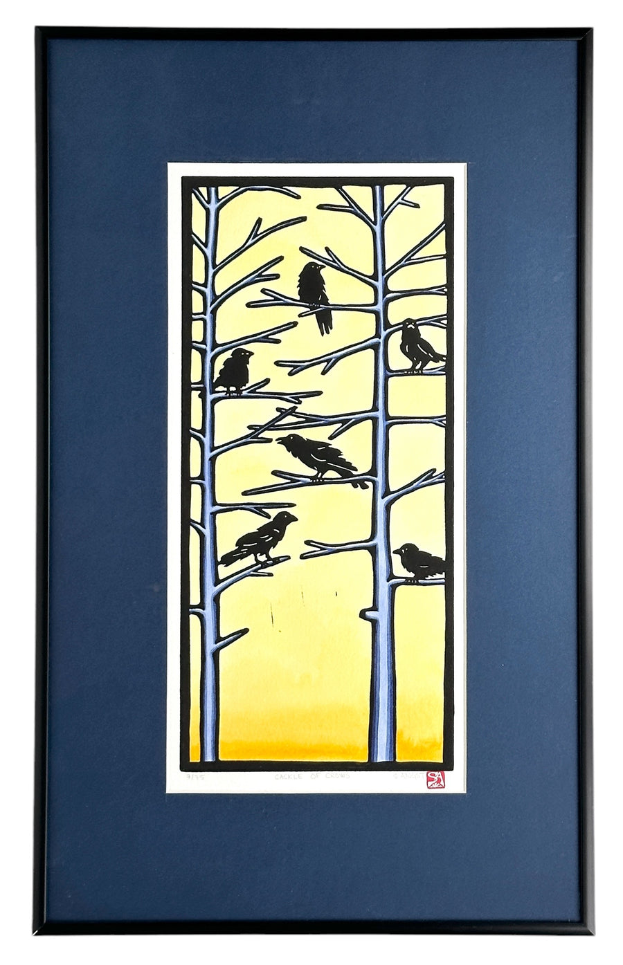 Cackle of Crows - Original Linocut