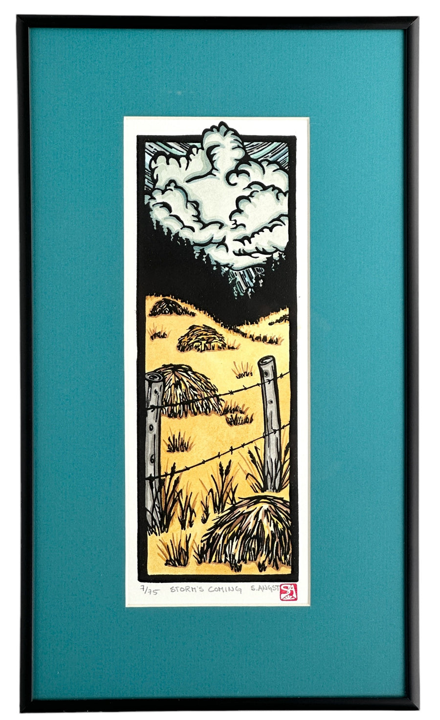 Storm's Coming - Original Linocut