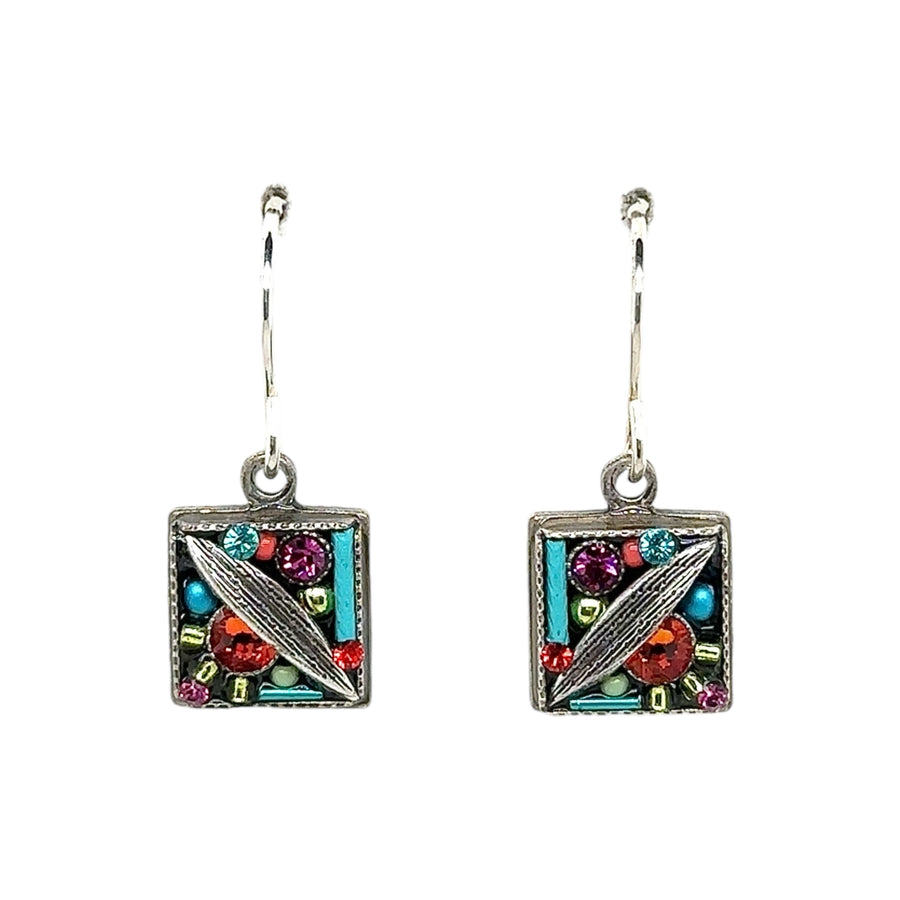 Earrings - Botanical Square