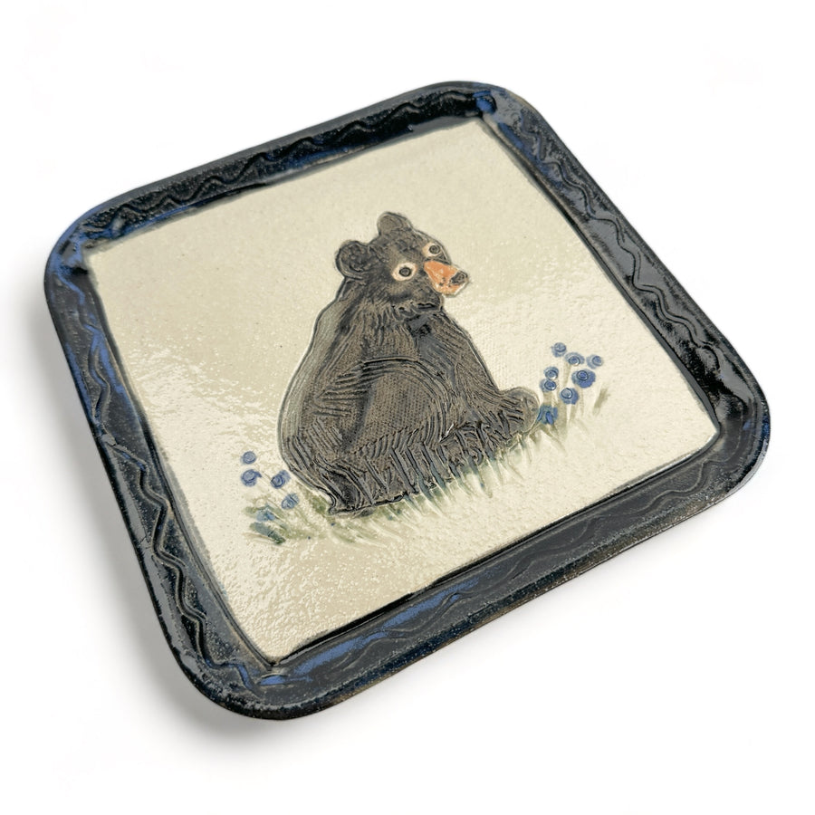Huckleberry Bear Cub Plate - Small