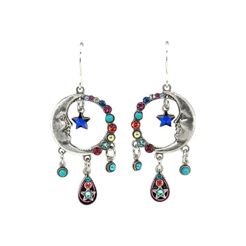 Earrings - Luna Star with Tear Drop Dangles