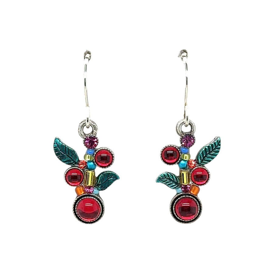 Earrings - Scallop Red Berries