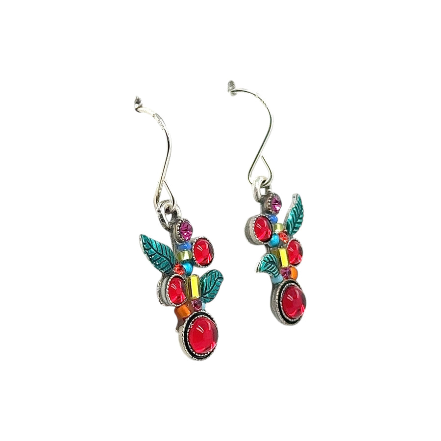 Earrings - Scallop Red Berries