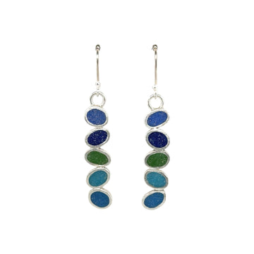 Earrings - Resin - Blue and Green Drops