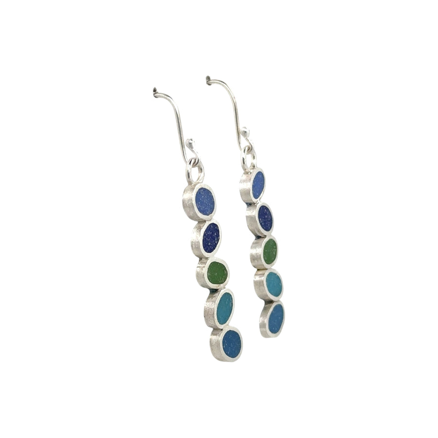 Earrings - Resin - Blue and Green Drops