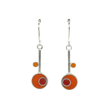 Earrings - Resin - Orange and Gold