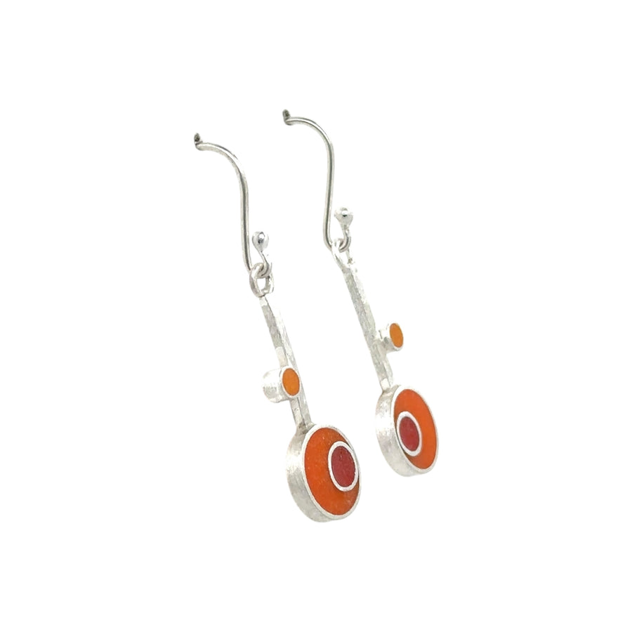 Earrings - Resin - Orange and Gold