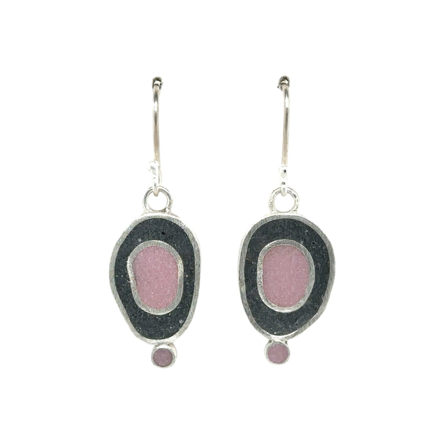 Earrings - Resin - Black and Pink