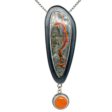 Necklace - Lava Flow Jasper and Carnelian