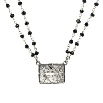 Necklace - Tourmalinated Quartz and Spinel