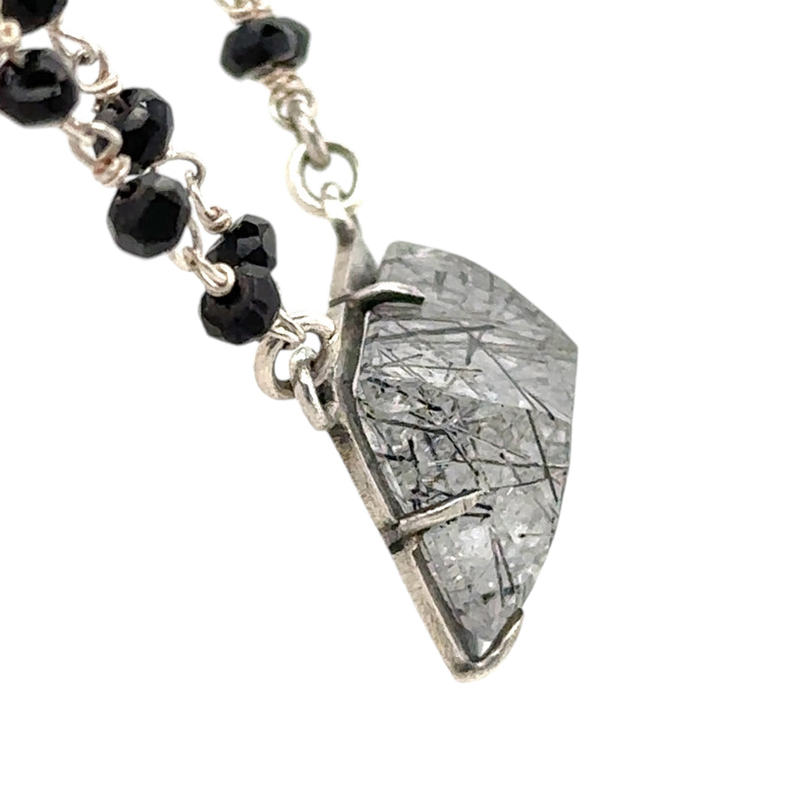 Necklace - Tourmalinated Quartz and Spinel