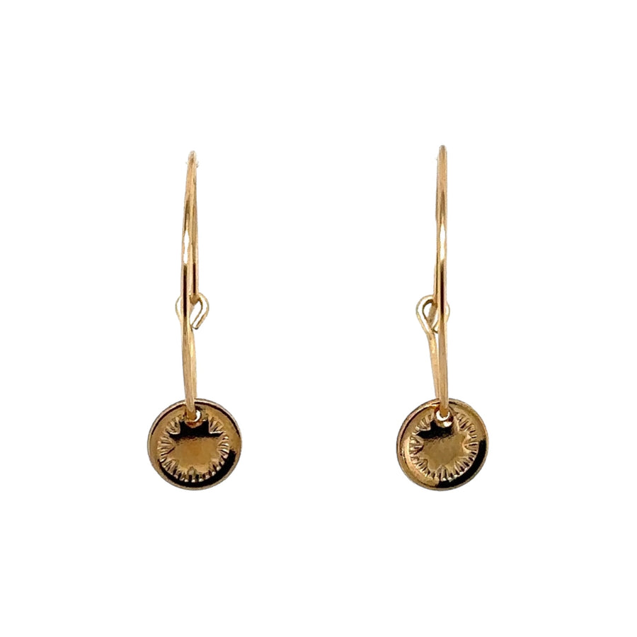 Earrings - Hoops with India Flower Disk