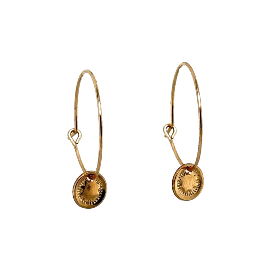 Earrings - Hoops with India Flower Disk