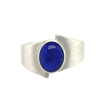 Offset Ring with Lapis