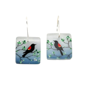 Earrings - Red-winged Blackbirds