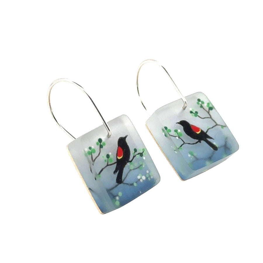 Earrings - Red-winged Blackbirds