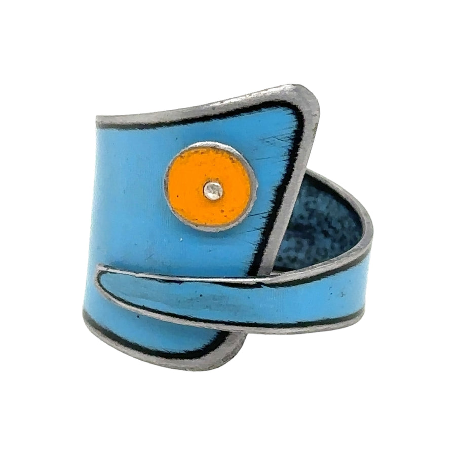 Ring - Blue with Yellow Dot - Size 8.5