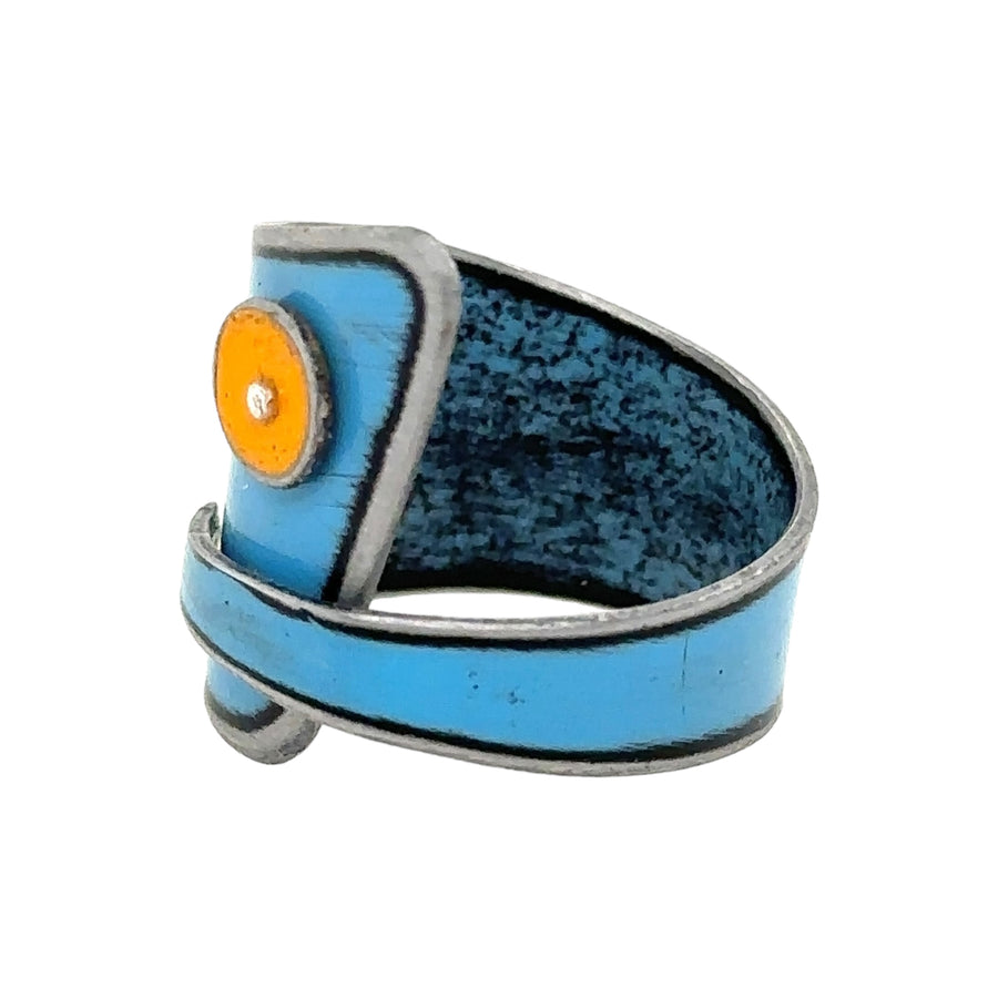 Ring - Blue with Yellow Dot - Size 8.5