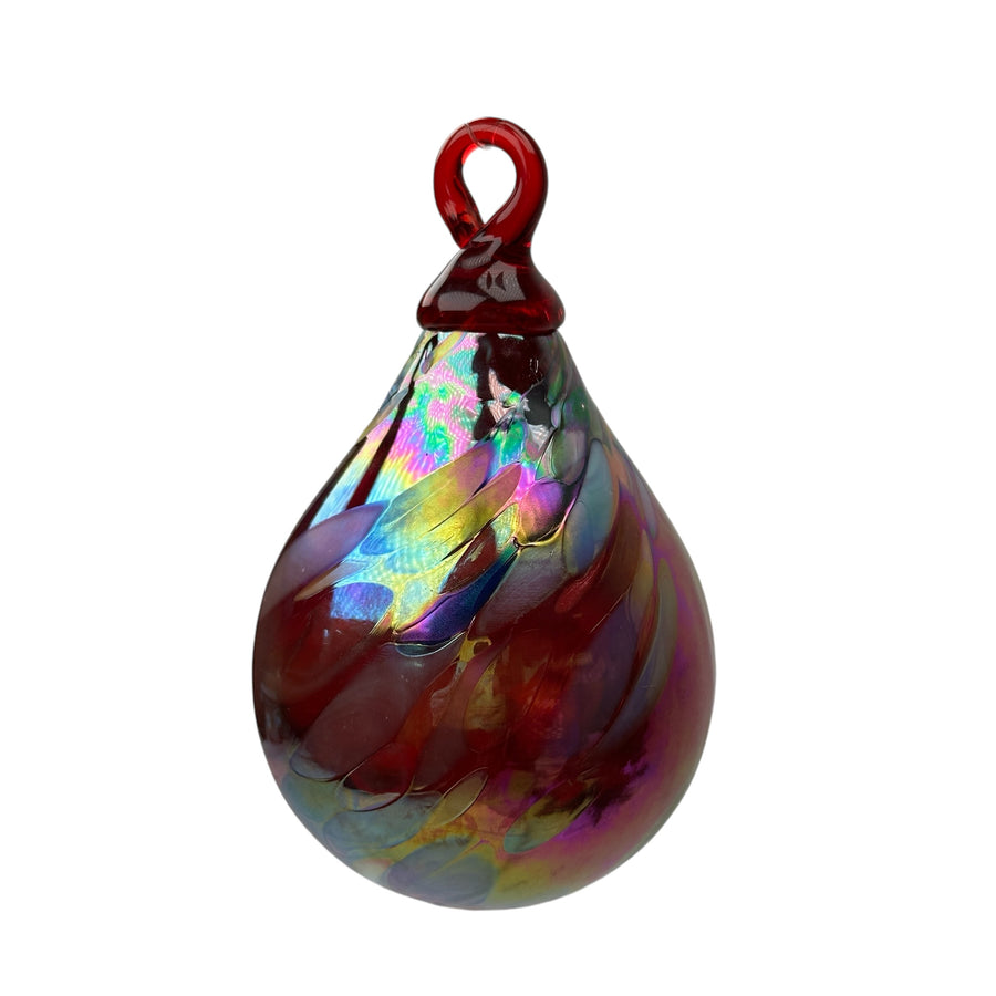 Red Feather Raindrop Ornament