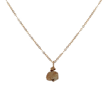 Necklace - 14K Gold with Rough Diamond