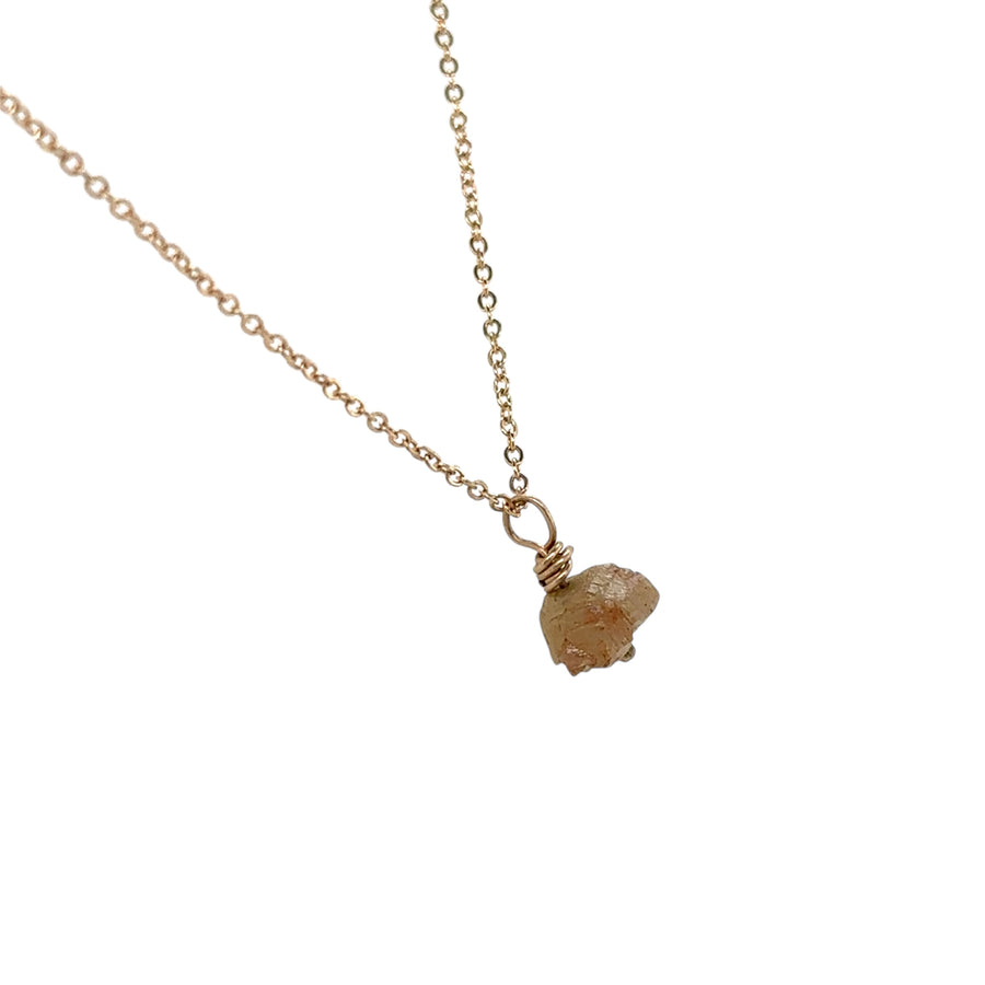 Necklace - 14K Gold with Rough Diamond