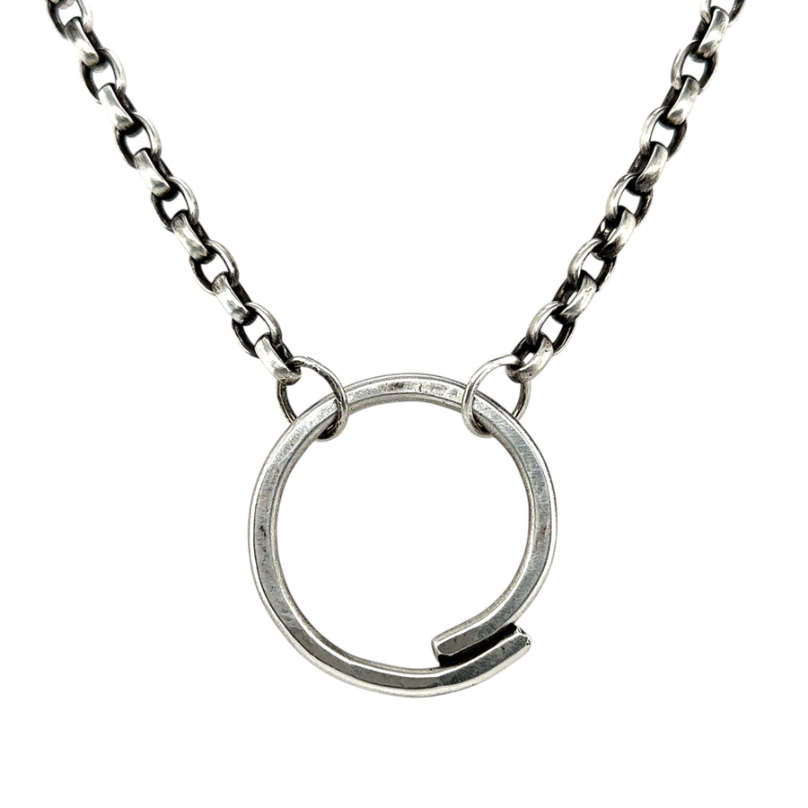 Necklace - Heavy Silver Chain with Overlap Circle