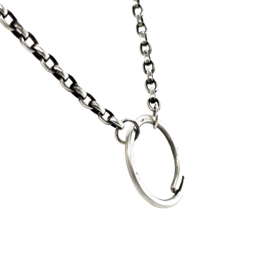 Necklace - Heavy Silver Chain with Overlap Circle