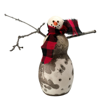 Raku Snowman - Obvara