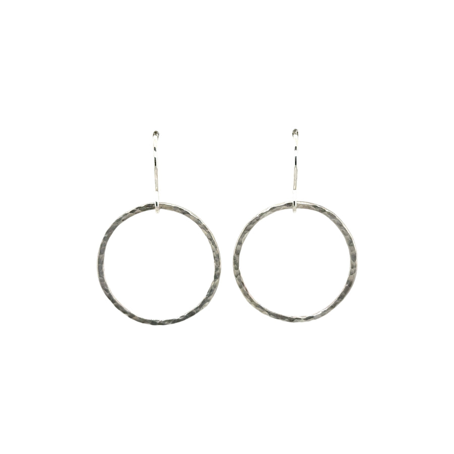 Earrings - Hammered Silver Circles