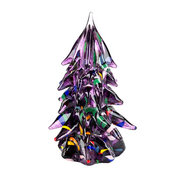 Small Decorated Glass Tree - Purple