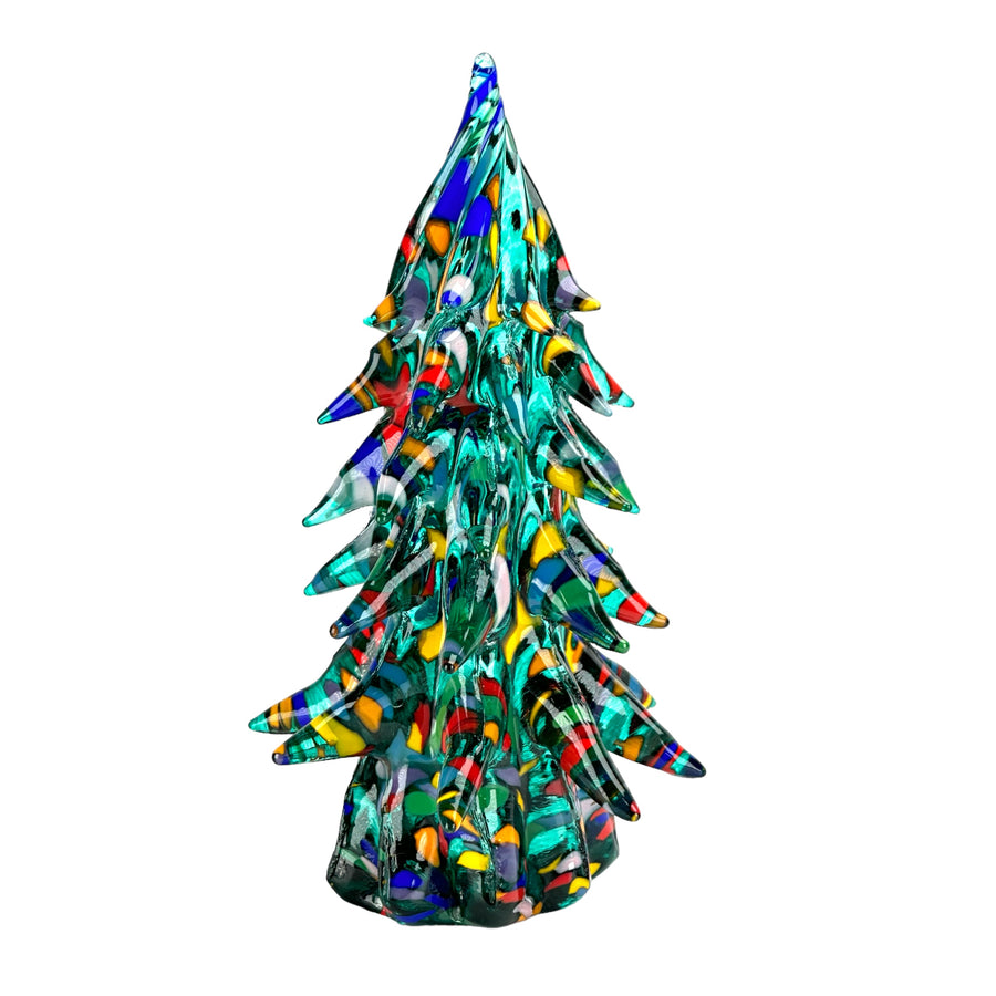 Large Decorated Glass Tree - Dark Emerald